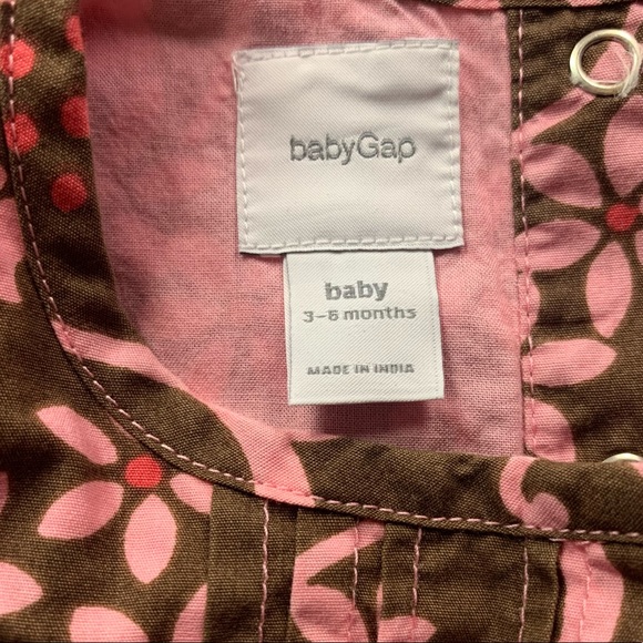 Baby Gap Brown With Pink Dress Size 3-5 Months - Picture 6 of 7
